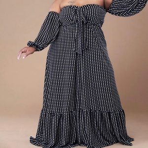 Plus size maxi off shoulder dress